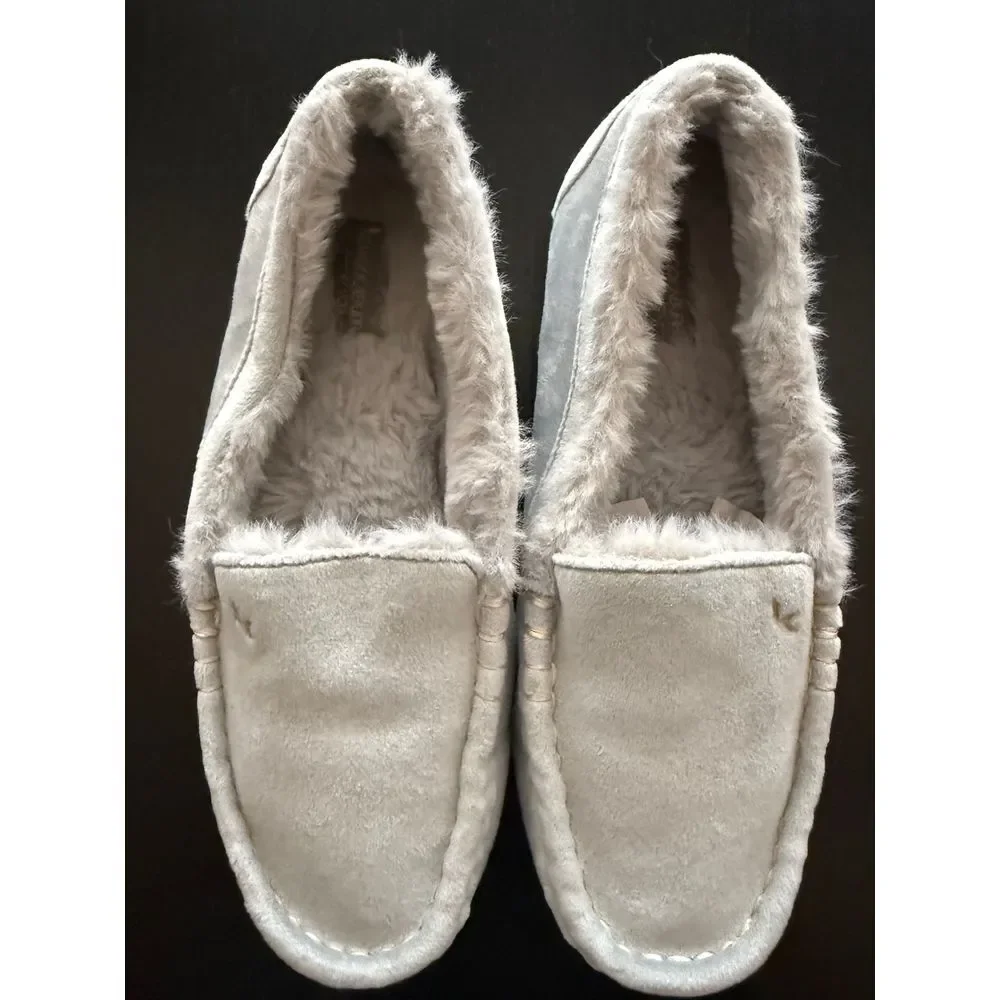 UGG Koolaburra‎ Little Kid Suede Slippers Size 2 Blue Faux Fur Lined